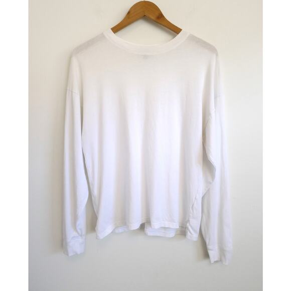 AYR The Hangout Long Sleeve Tee T-Shirt Top White Pima Cotton Shopbop XS $75 - Picture 2 of 12